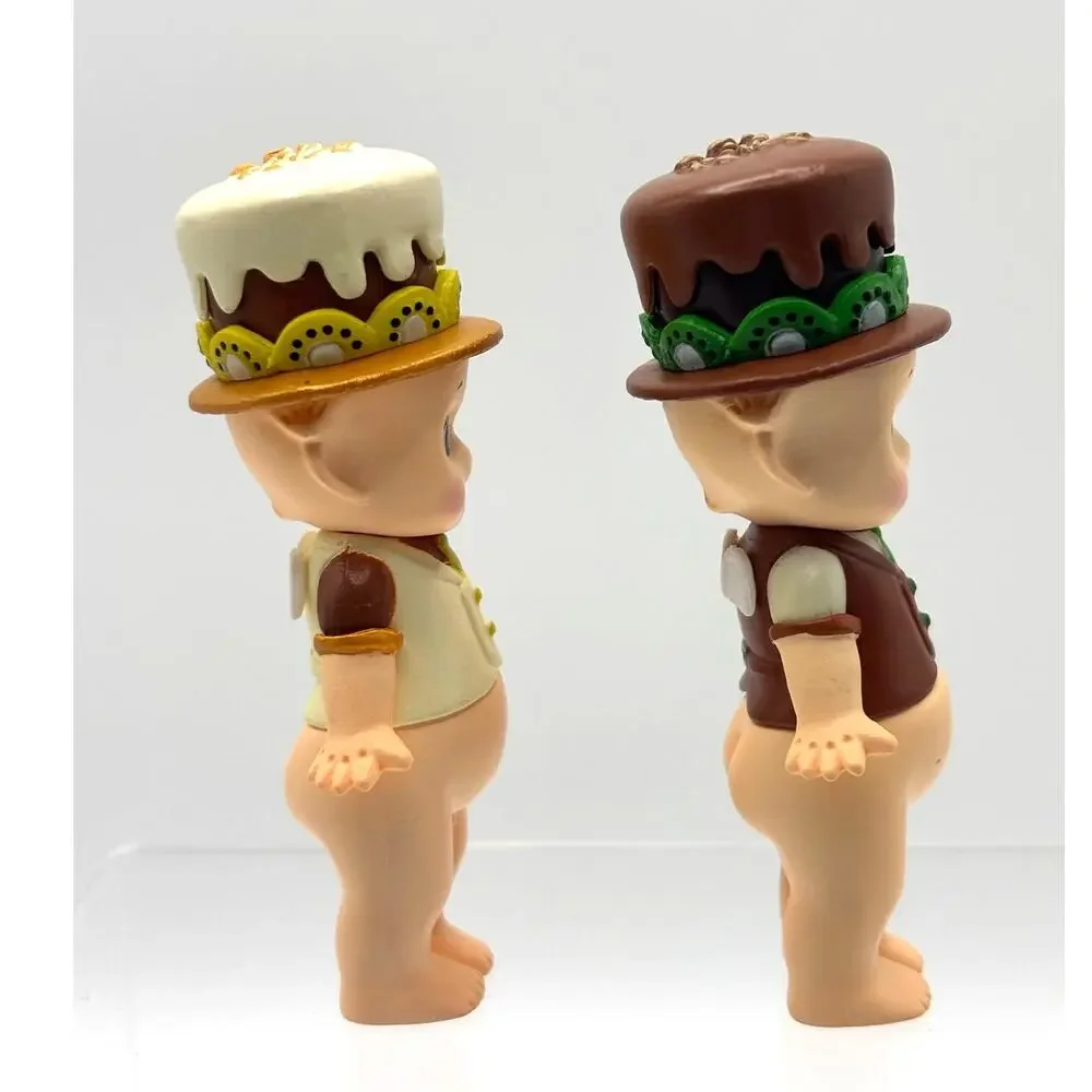Set of 2 New Unbranded Kewpie/Angel Mini Figures, in Lemon & Kiwi Chocolate